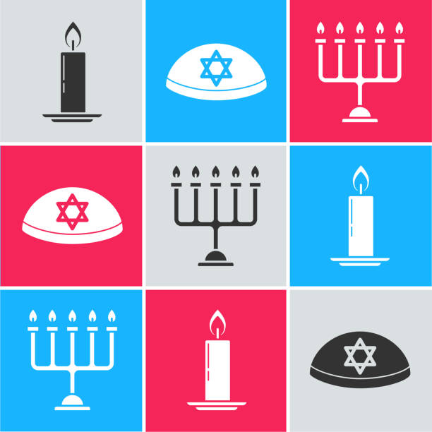 mozaika z symboli żydowskich na planie kwadratu