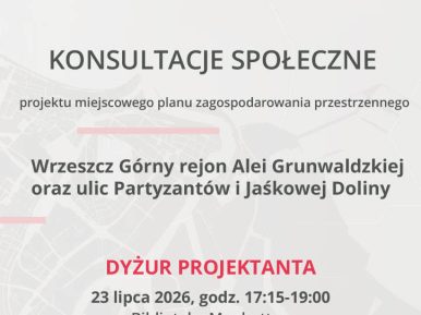 plakat z informacjami o konsultacjach