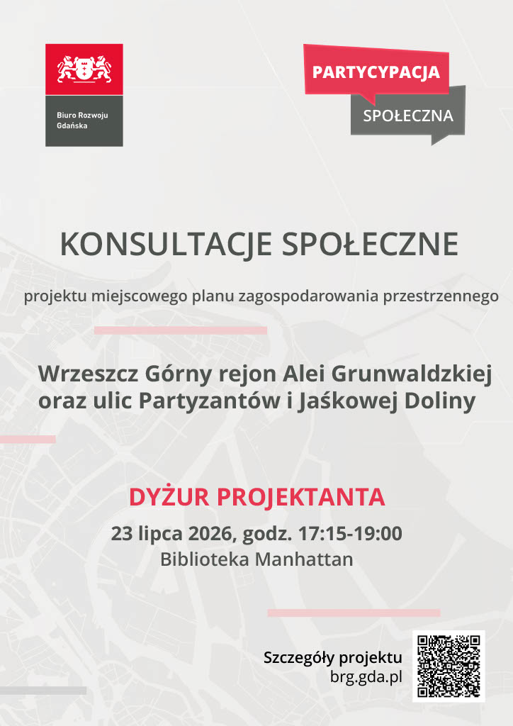 plakat z informacjami o konsultacjach