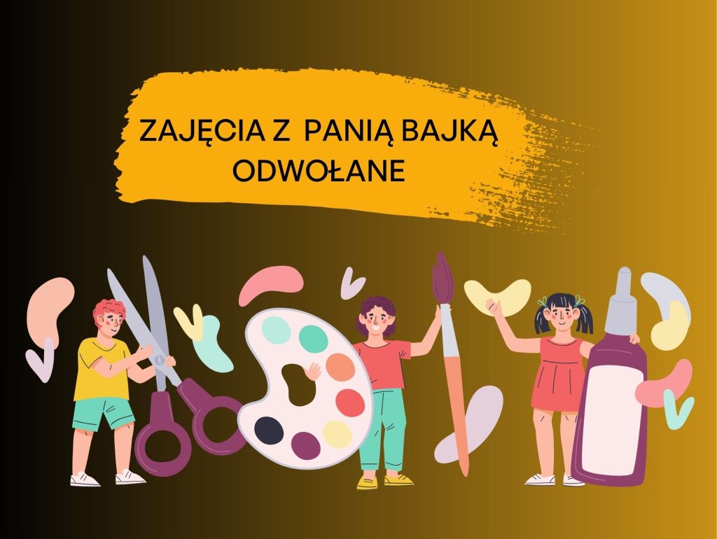 narysowane dzieci z farbami